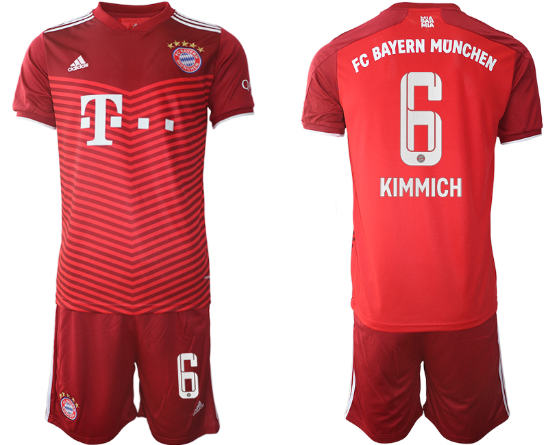 Men 2021-2022 Club Bayern Munich home red #6 Soccer Jersey